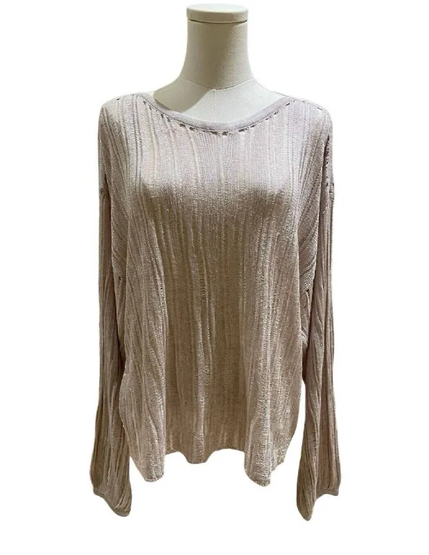 Women's Open Knit Lightweight Pullover Sweater In Dusty Pink Solid Color Striped Floral Print Women's Open Knit Lightweight Pullover Sweater In Dusty Pink Solid Color Striped Floral Print