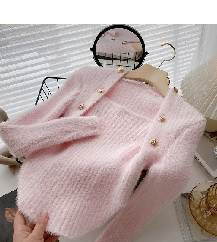 Wool sweater slim fit short small square neck double row button top 6603 Houndstooth Herringbone Solid Wool sweater slim fit short small square neck double row button top 6603 Houndstooth Herringbone Solid