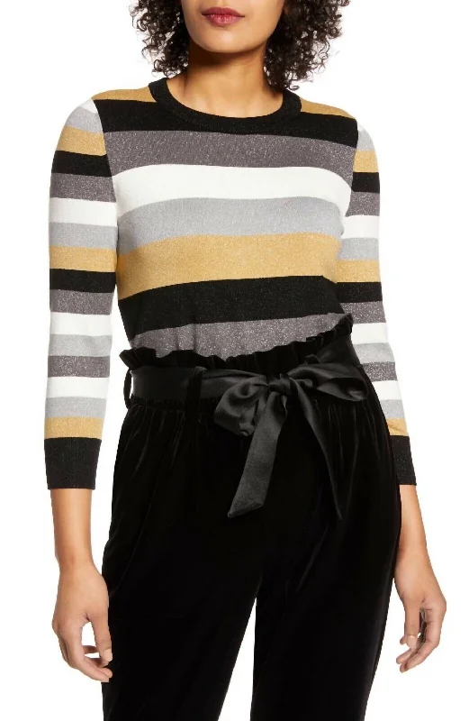 X Atlantic-Pacific Neck Striped Sweater In Multicolor Iron Safe Non-Iron Wrinkle Free X Atlantic-Pacific Neck Striped Sweater In Multicolor Iron Safe Non-Iron Wrinkle Free