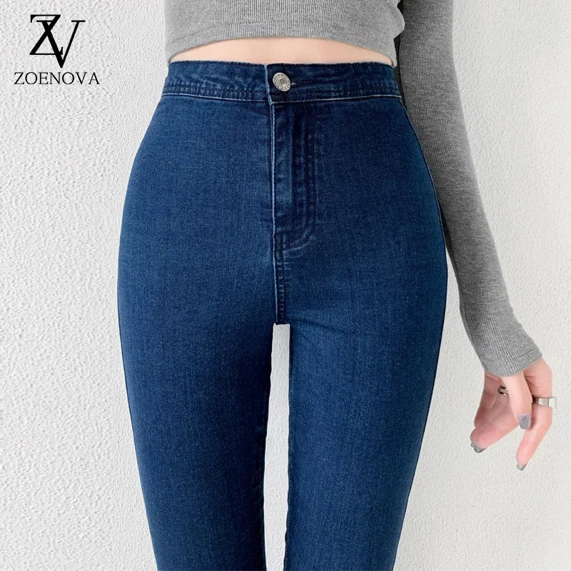 Jeans For Women Skinny High Waist Blue Gray Black Woman Elastic Plus Size Pants Comfortable Low-Rise Jeans Jeans For Women Skinny High Waist Blue Gray Black Woman Elastic Plus Size Pants Comfortable Low-Rise Jeans