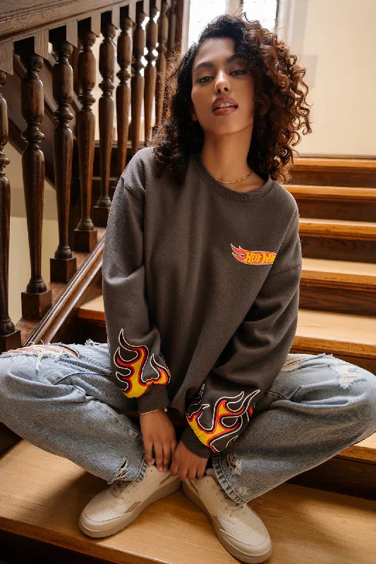 Hot Wheels™ Graphic Oversized Fleece Sweatshirt Hoodie with Double Zipper Versatile Adjustable Hot Wheels™ Graphic Oversized Fleece Sweatshirt Hoodie with Double Zipper Versatile Adjustable