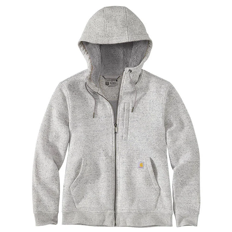 106026 - Carhartt Women's Relaxed Fit Midweight Sherpa-Lined Full-Zip Sweatshirt Hoodie with Thumb Holes Functional Cozy