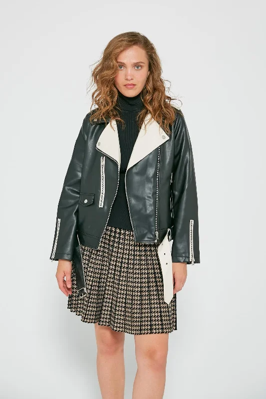 14916708 Houndstooth Flared Mini  Skirt wrap skirt elegant