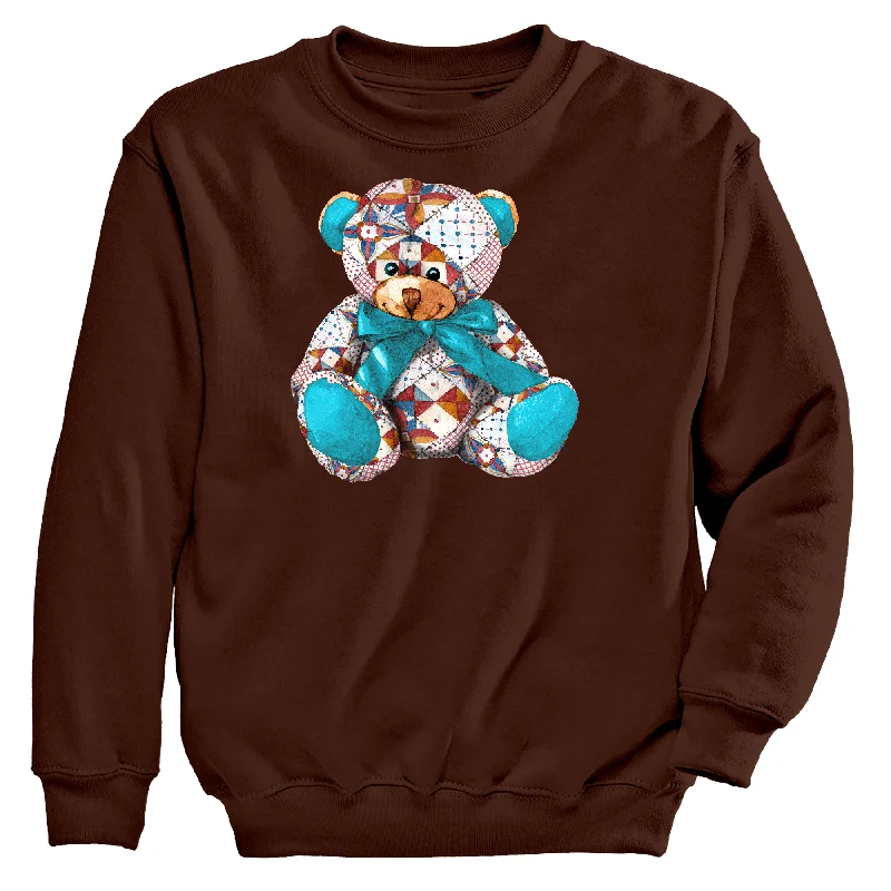 Patchwork Teddy Women's Crew Neck Sweatshirt Hoodie with Mock Neck Collared Structured Patchwork Teddy Women's Crew Neck Sweatshirt Hoodie with Mock Neck Collared Structured