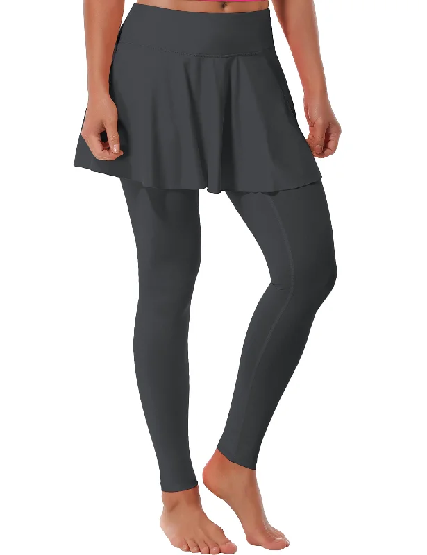 Athletic Tennis Golf Skort with Pocket Shorts shadowcharcoal_yoga spandex blend skirt
