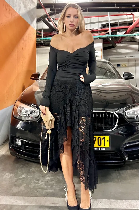 A cut pizzo skirt wrap skirt elegant