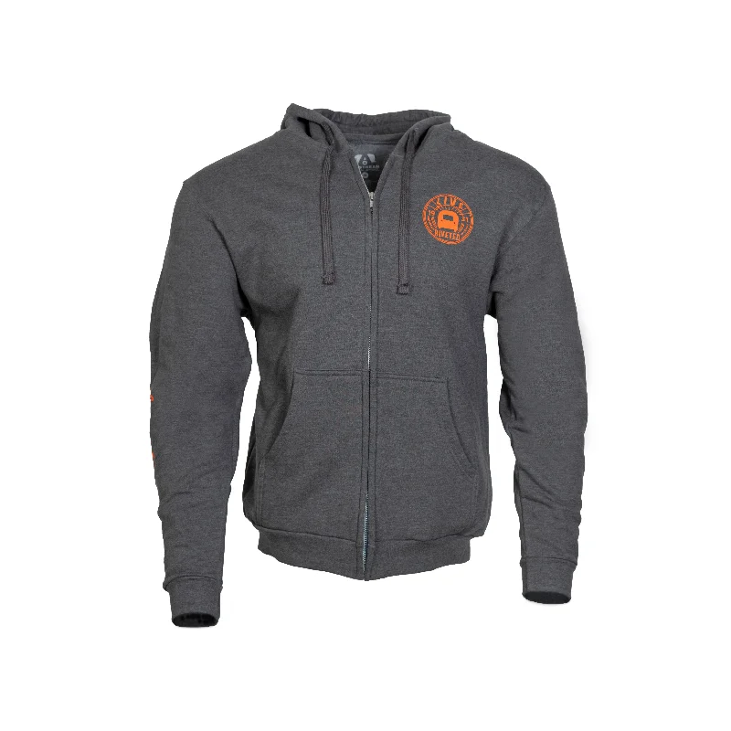 Airstream Live Riveted Circle Unisex Zip Up Hoodie Hoodie with Neon Bright Vibrant