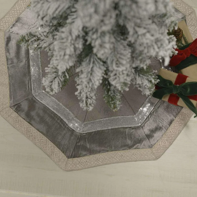 Allura Christmas Tree Skirt 48 VHC Brands linen skirt breathable