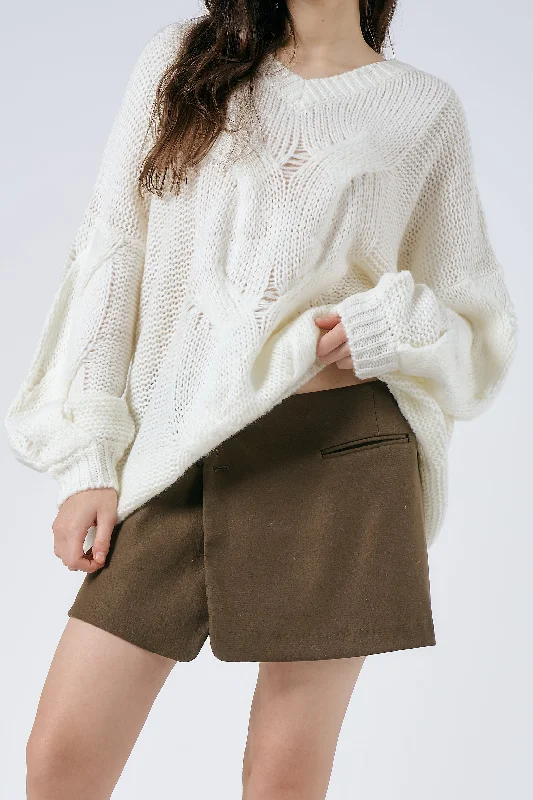 Ava Wrap Effect Mini Skorts cashmere skirt fine