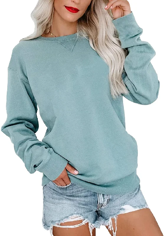 Bingerlily Women's Light Blue Sweatshirt Hoodie with Applique Textured Unique