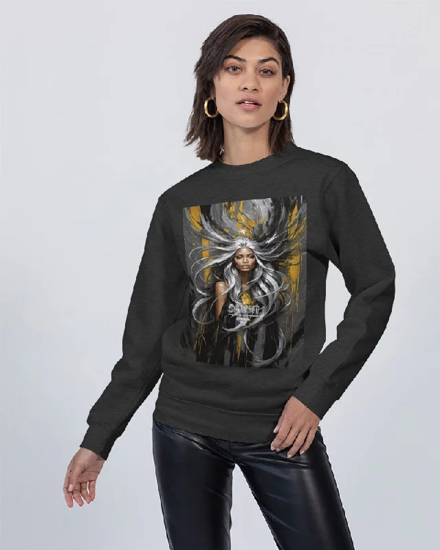 Black Sister Collection [Part 2 ] Unisex Premium Crewneck Sweatshirt | Lane Seven Hoodie with Raw Hem Edgy Unfinished
