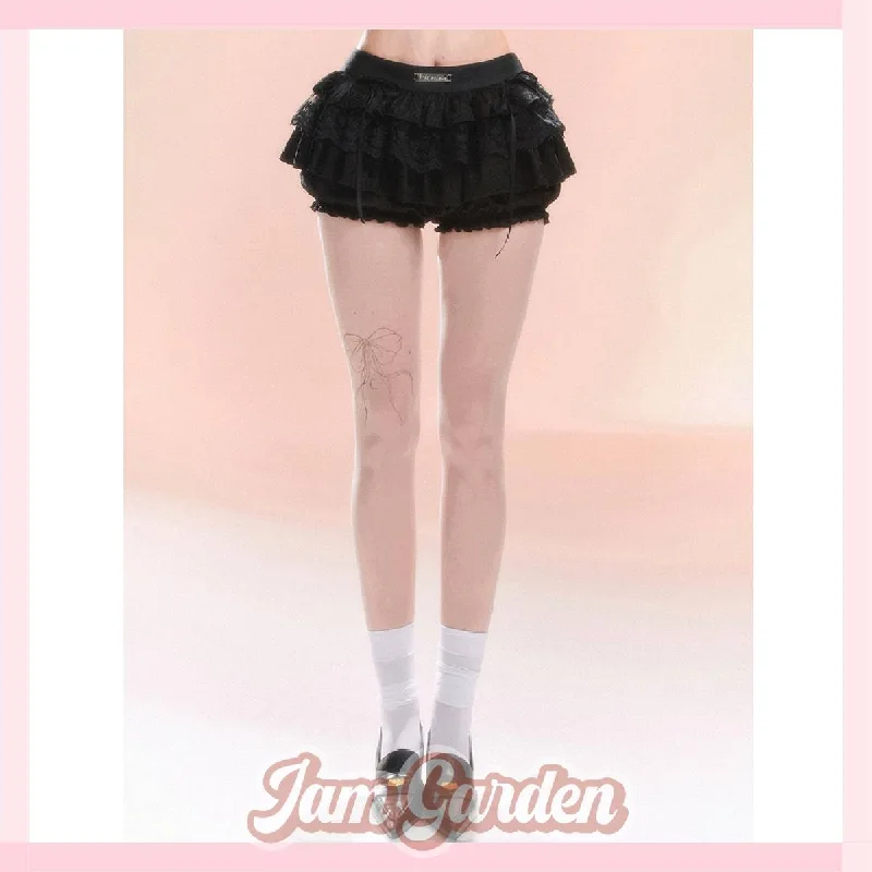 Black skirt women's summer hip-covering culottes cashmere skirt rich