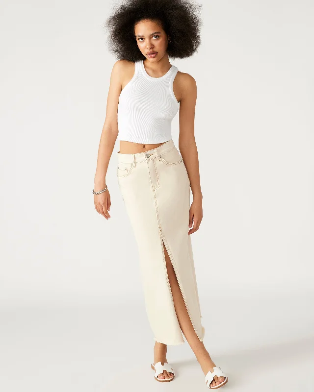 AVANI DENIM SKIRT IVORY cashmere skirt fine