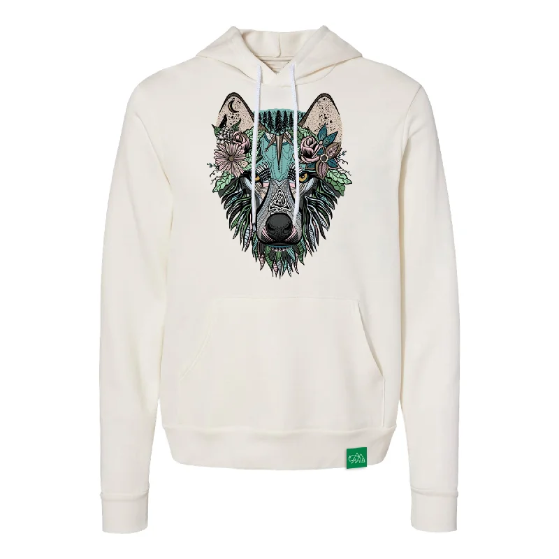 Boho Wolf Unisex Lightweight Hoodie Hoodie with Strings Custom Fit Adjustable
