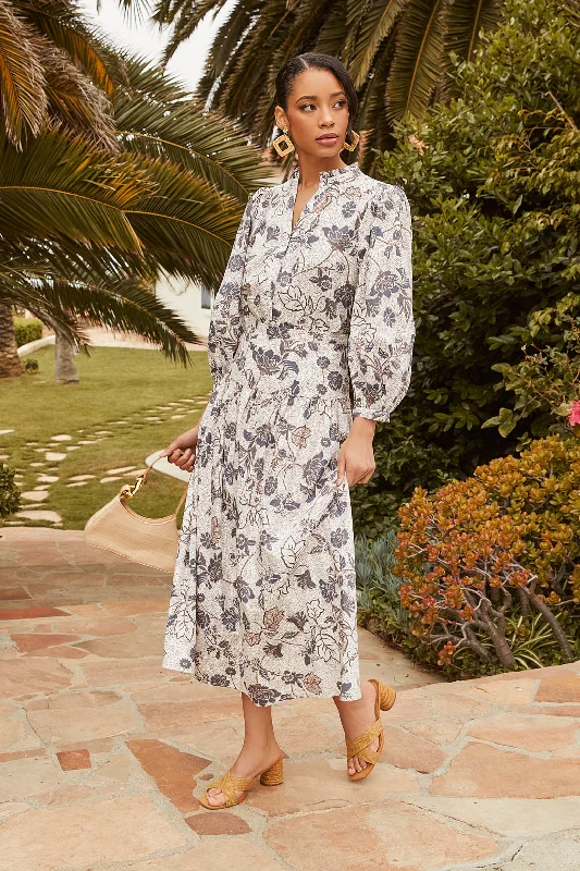 Bryony Floral Izzy Maxi A Line Skirt high waist skirt