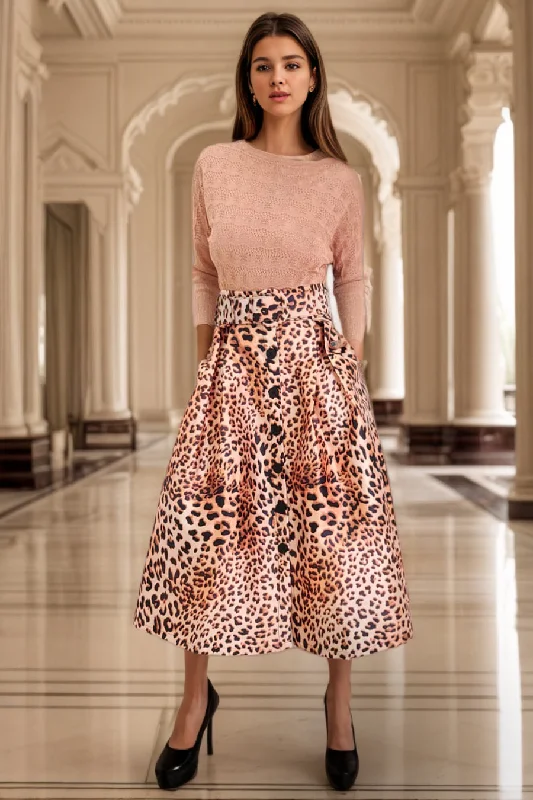 C3192 SKIRT linen skirt natural