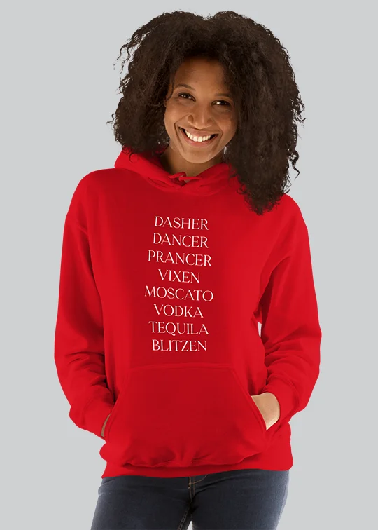 Calling All Reindeer Names Womens Hoodie Hoodie with Reflective Safety Nightwear