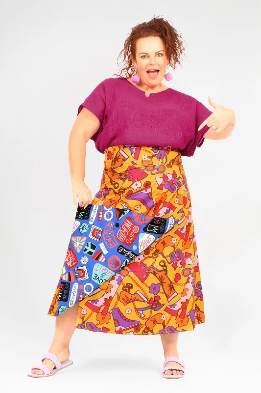 Yolanda Reversible Maxi Skirt breathable skirt fabric