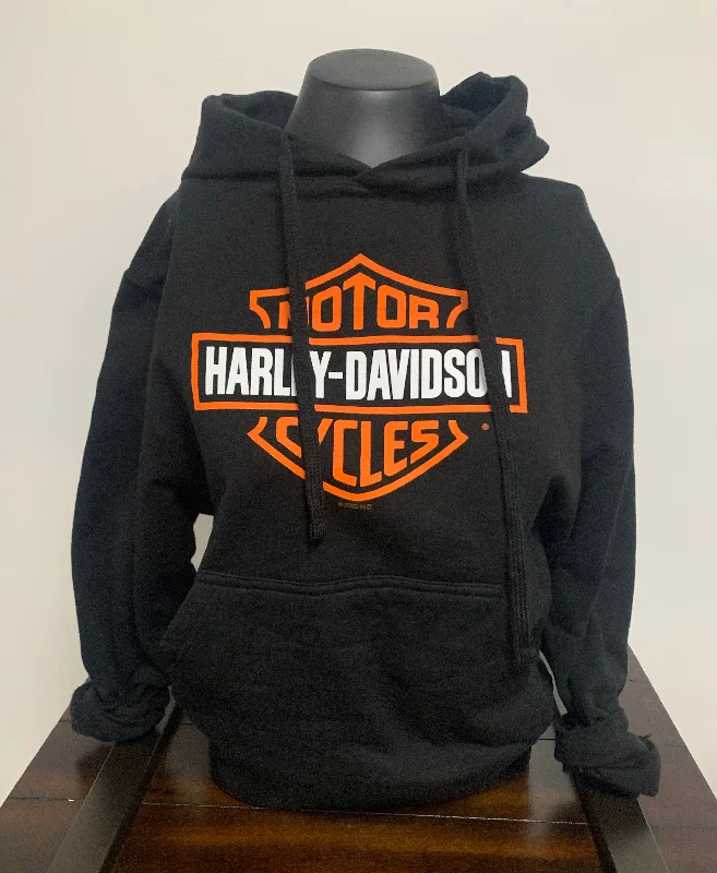 Classic Bar & Shield Womens Hoodie Hoodie with Slit Hem Functional Movement