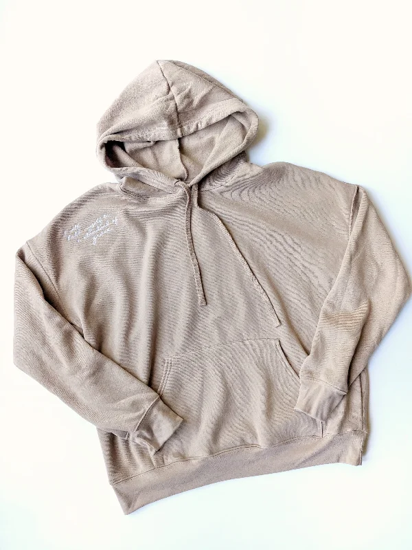 READY-TO-SHIP *NEW* embroidered Tan Hoodie- multiple sizes Zip Hoodie Drawstring Kangaroo Pocket READY-TO-SHIP *NEW* embroidered Tan Hoodie- multiple sizes Zip Hoodie Drawstring Kangaroo Pocket