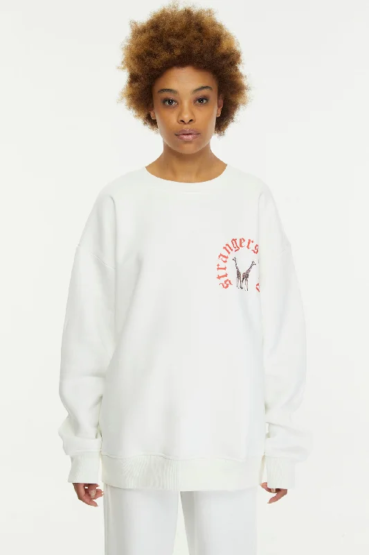Strangers Club / Sweatshirt Hoodie with Zipper Placket Modern Functional