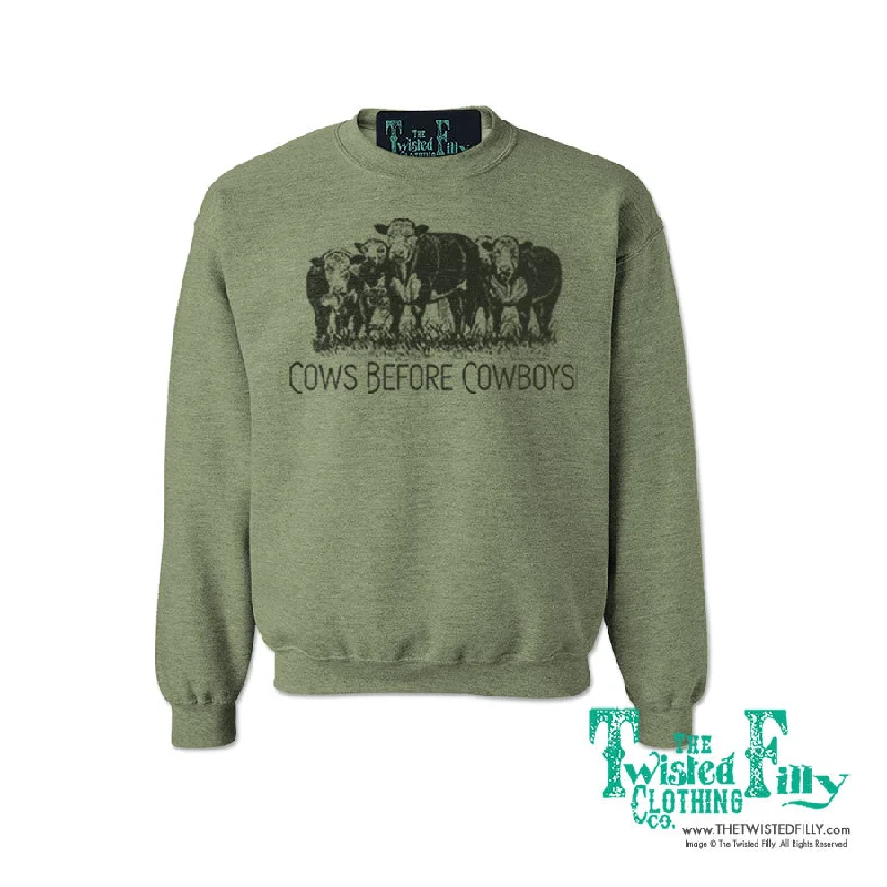 Cows Before Cowboys - Adult Womens Sweatshirt - Assorted Colors Hoodie Sweatshirt Pullover Cows Before Cowboys - Adult Womens Sweatshirt - Assorted Colors Hoodie Sweatshirt Pullover