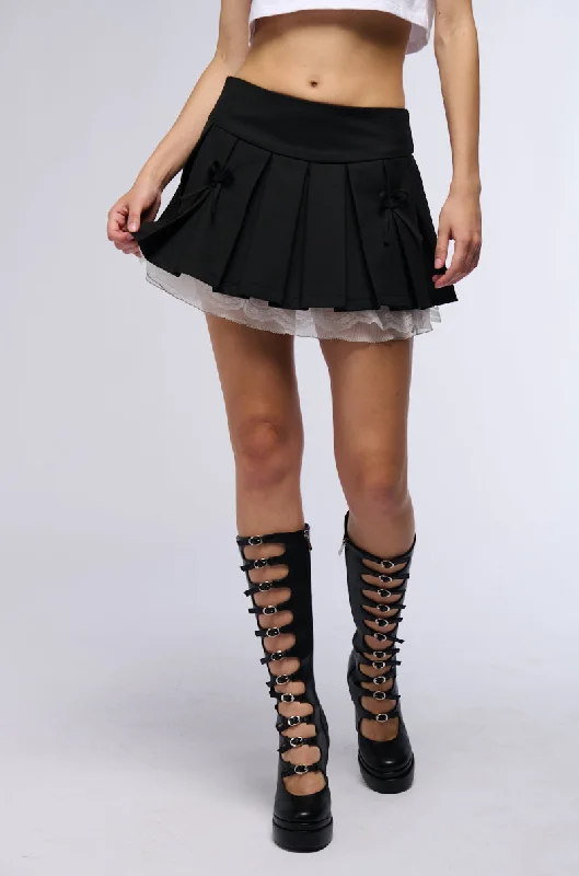 CUTIE PIE MINI SKIRT WITH BOWS corduroy skirt textured