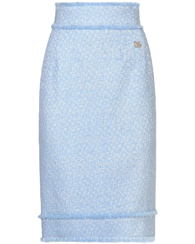 Light Lilac Tweed Pencil Skirt seamless skirt comfort