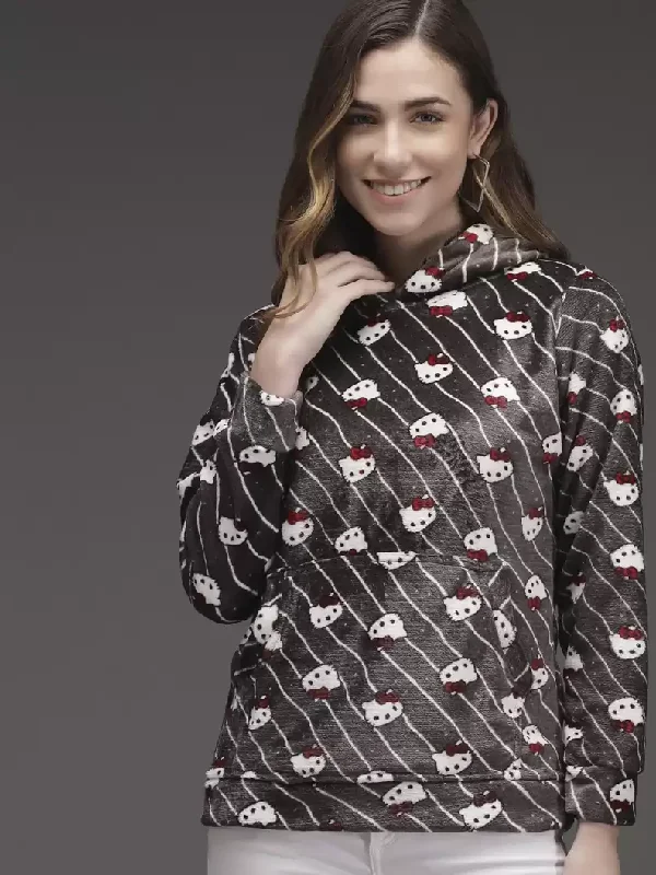 TANDUL  Full Sleeve Printed Women Sweatshirt Hoodie with Camouflage Military Edgy