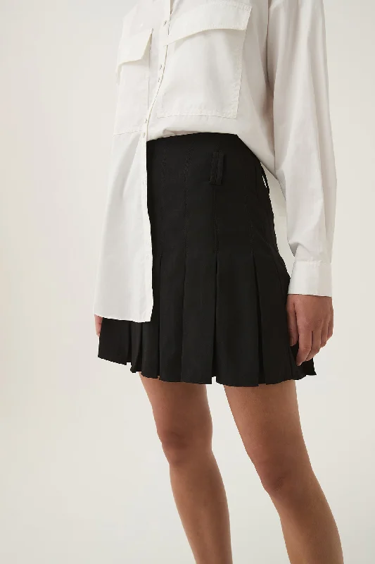 Exedra Pleated Mini Skirt corduroy skirt textured