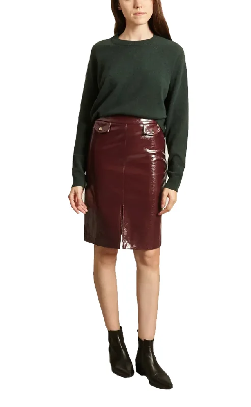Fanny Skirt - Burgundy denim skirt classic