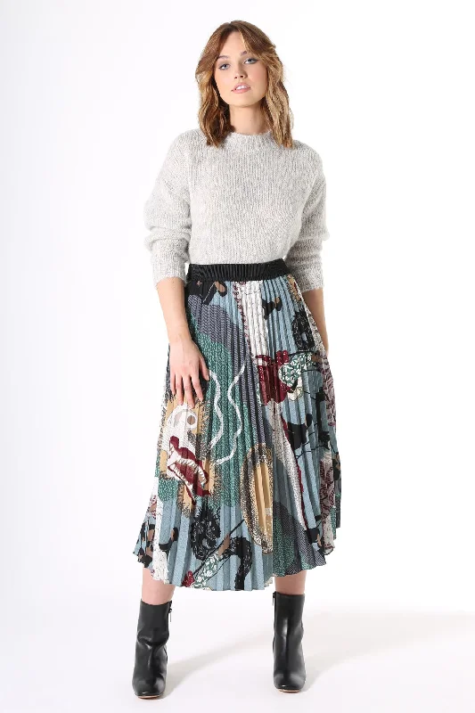 Festival Pleated Skirt Green lace skirt elegant