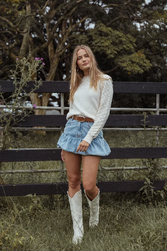 Fomi Denim Bubble Skirt - Medium Denim tulle skirt dreamy