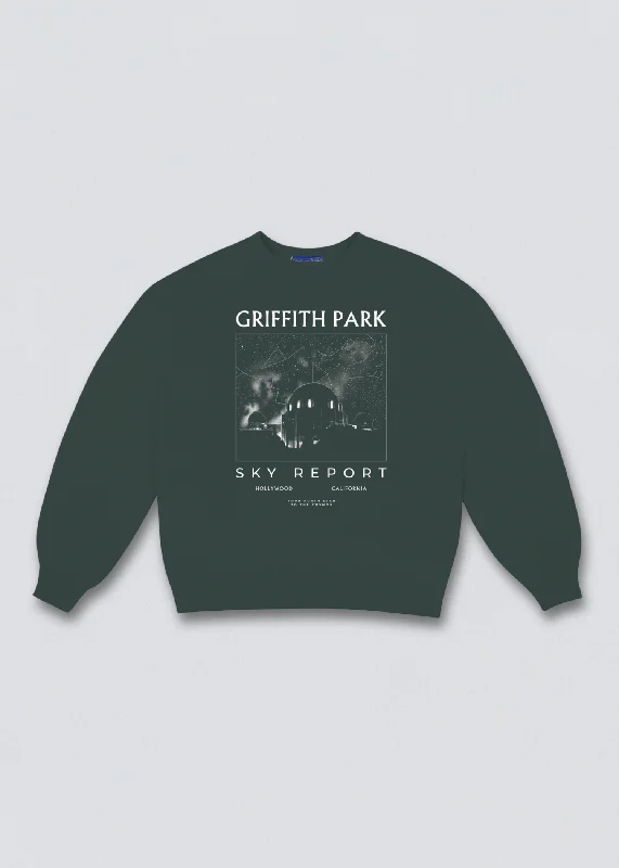 Griffith Park Sky Report Graphic Sweatshirt Hoodie with Turtle Neck Cozy Winter