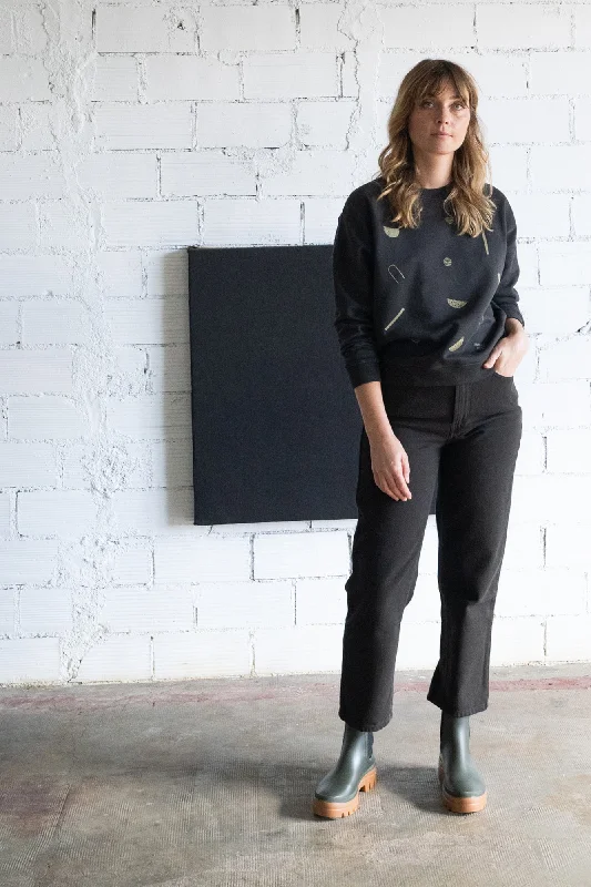 Gabriela sweatshirt eclipse black Hoodie with Drop Shoulder Relaxed Streetwear