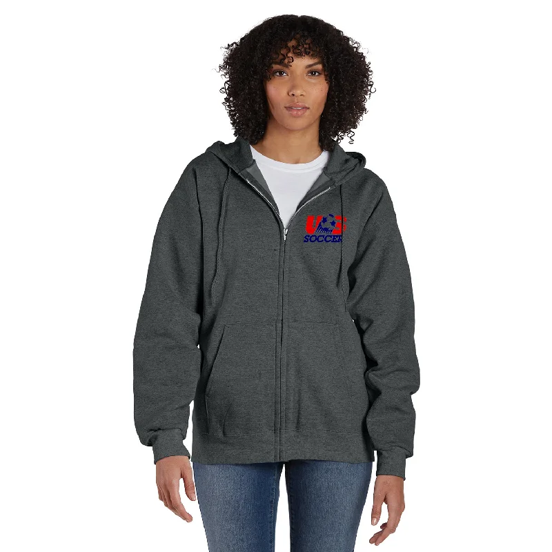 Hanes Adult Ultimate Cotton Full-Zip Hooded Sweatshirt Hoodie with Drawcord Adjustable Secure