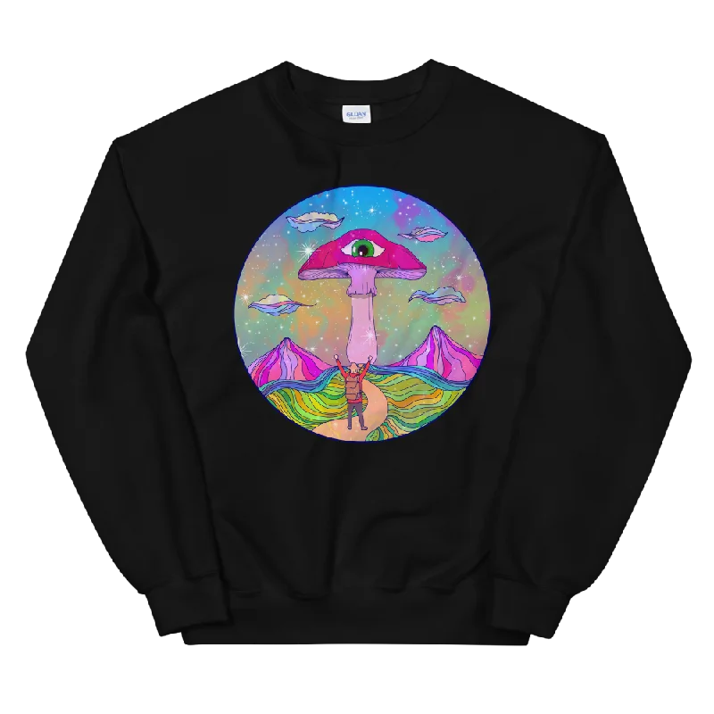 Happy Place Graphic Sweatshirt Hoodie with Earth Tones Natural Calm