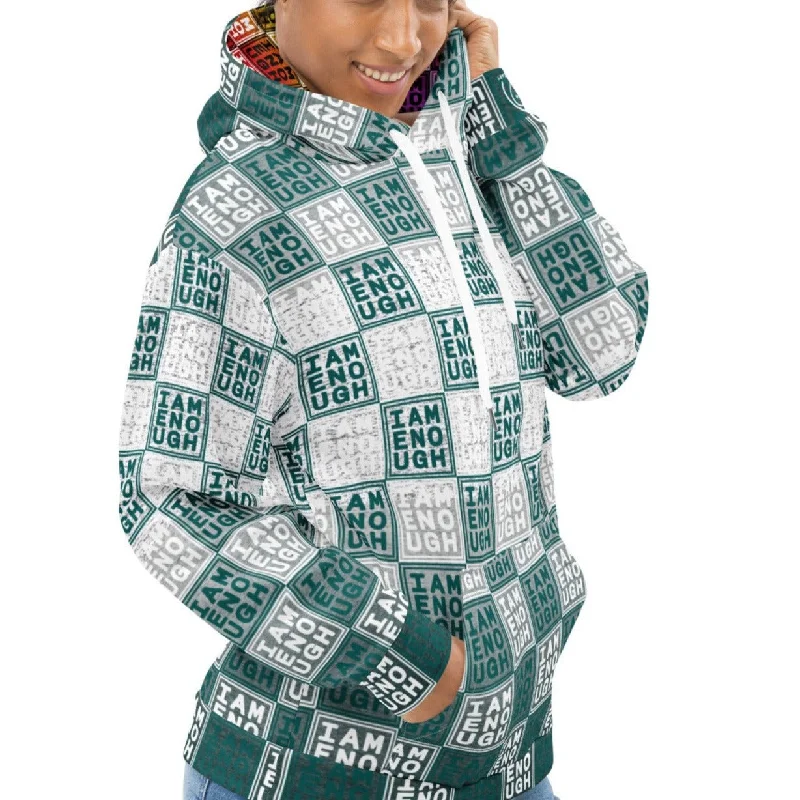 I Am Enough - All-Over Print Unisex Hoodie Hoodie with High-Low Hem Asymmetrical Trendy I Am Enough - All-Over Print Unisex Hoodie Hoodie with High-Low Hem Asymmetrical Trendy