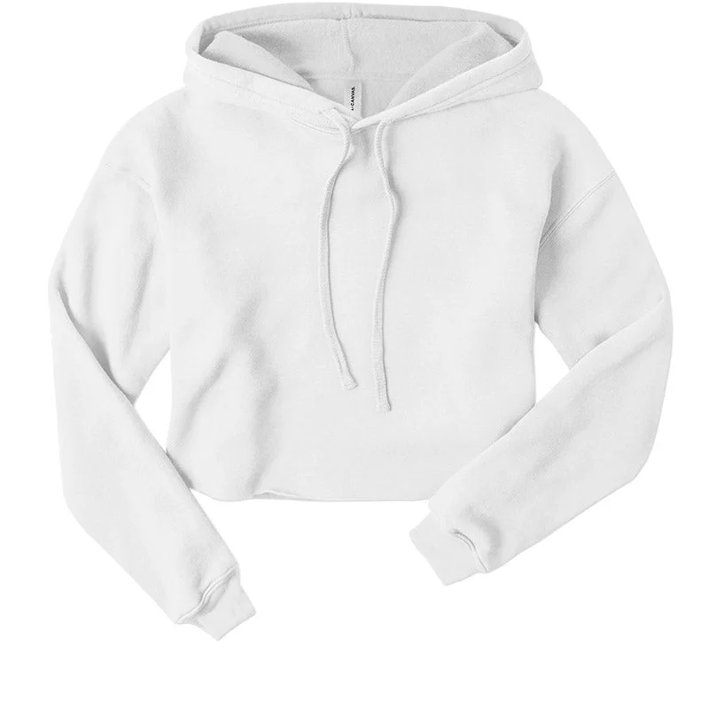 Ladies Cropped Fleece Hoodie Hoodie with Cuffed Sleeves Snug Secure