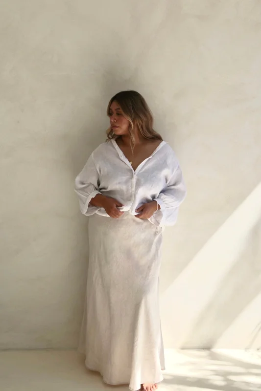 Lagos Natural Linen Floaty Bias Cut Maxi Skirt corduroy skirt comfortable