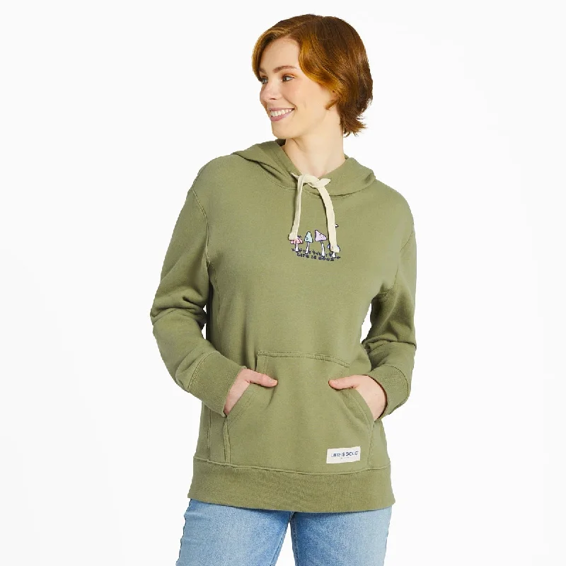 Life is Good Women's Mushroom Retro Scene Simply True Fleece Hoodie, Moss Green Hoodie with Relaxed Fit Easy Casual Life is Good Women's Mushroom Retro Scene Simply True Fleece Hoodie, Moss Green Hoodie with Relaxed Fit Easy Casual