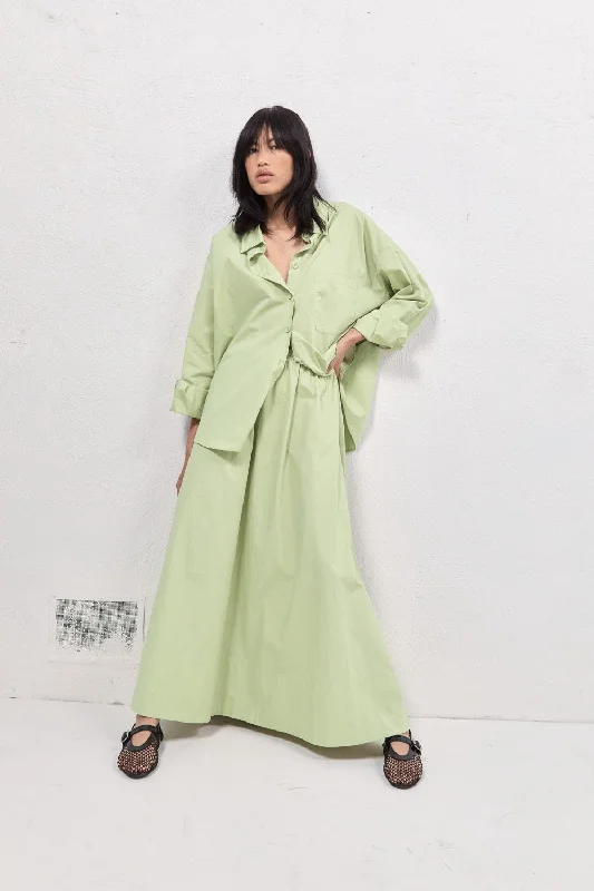 Livia Maxi Skirt Mint corduroy skirt cozy