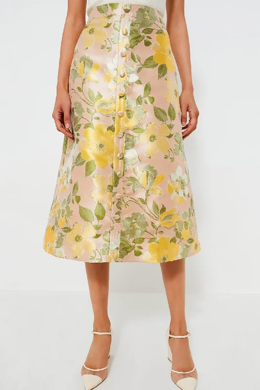 Lotus Jacquard Adalyn Skirt a-line skirt cut