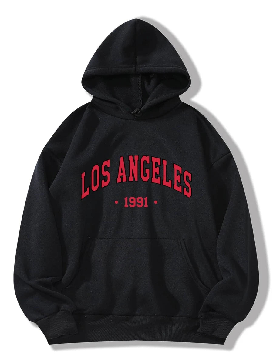 LOS ANGELES Sweatshirt Cotton Hoodie Fleece Lining Warmth