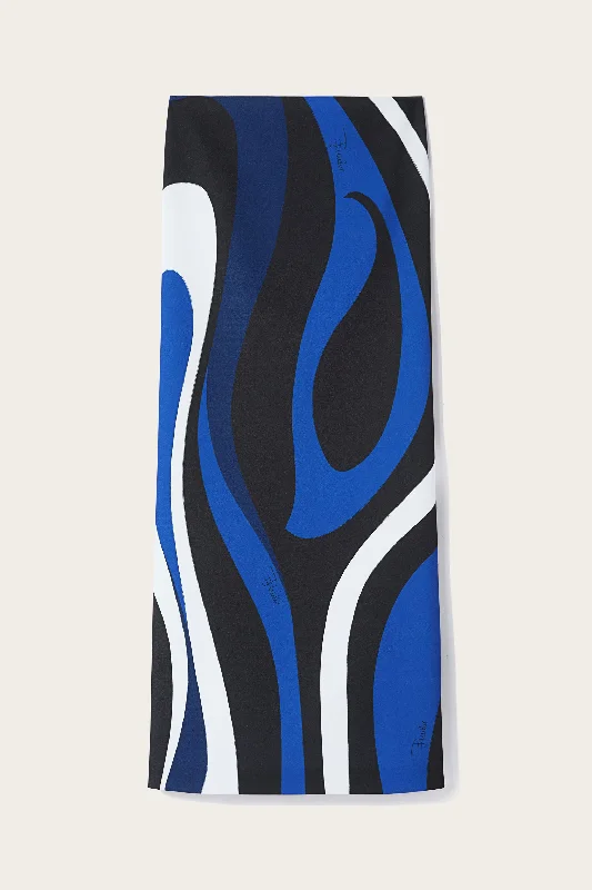 Marmo-Print Long Skirt tiered skirt playful