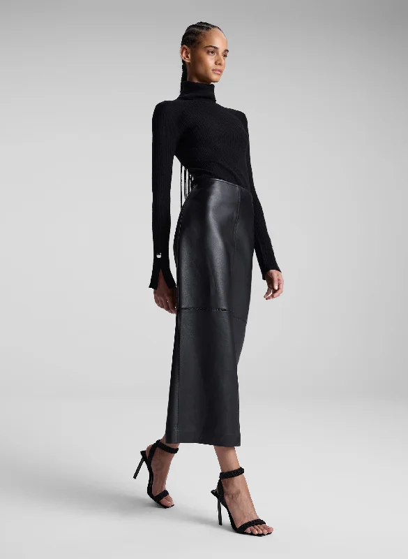 Marta Leather Midi Skirt linen skirt natural