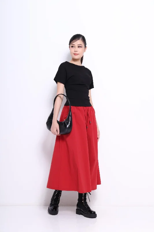 Mara Midaxi Nylon Skirt cashmere skirt soft