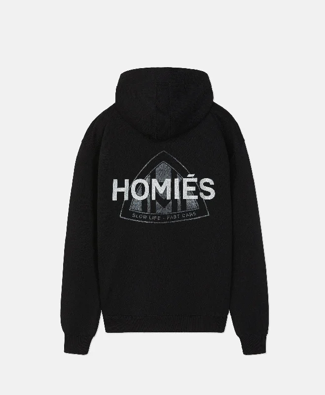 MAYMARB HOODIE BLACK Hoodie with Zipper Placket Modern Functional