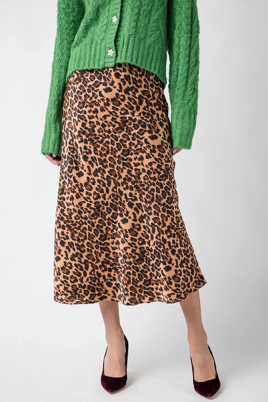 &Merci Satin Leopard Midi Slip Skirt seamless skirt comfort