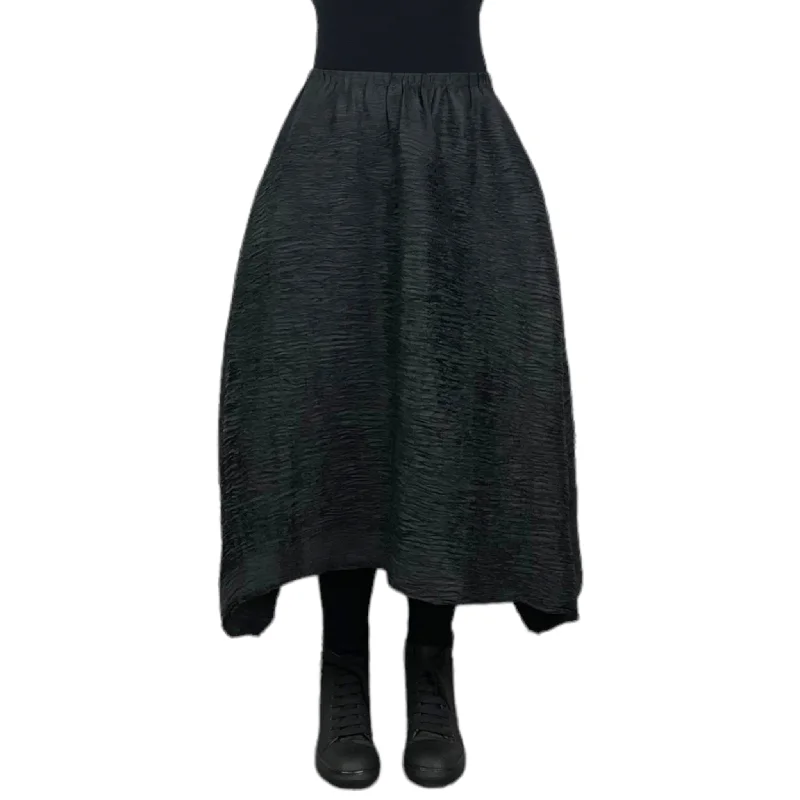 HORIZONTAL PLEAT FULL SKIRT velvet skirt rich